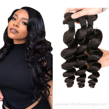 Wholesale India Virgin Cuticle Aligned Hair Loose Wave Bundles Hair Preplucked Closure Natural Color 100% Human Hair Extensions